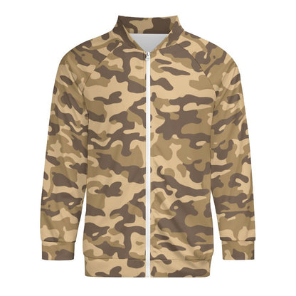 Camo Shirt | Raglan Zip-up | Khaki Camouflage