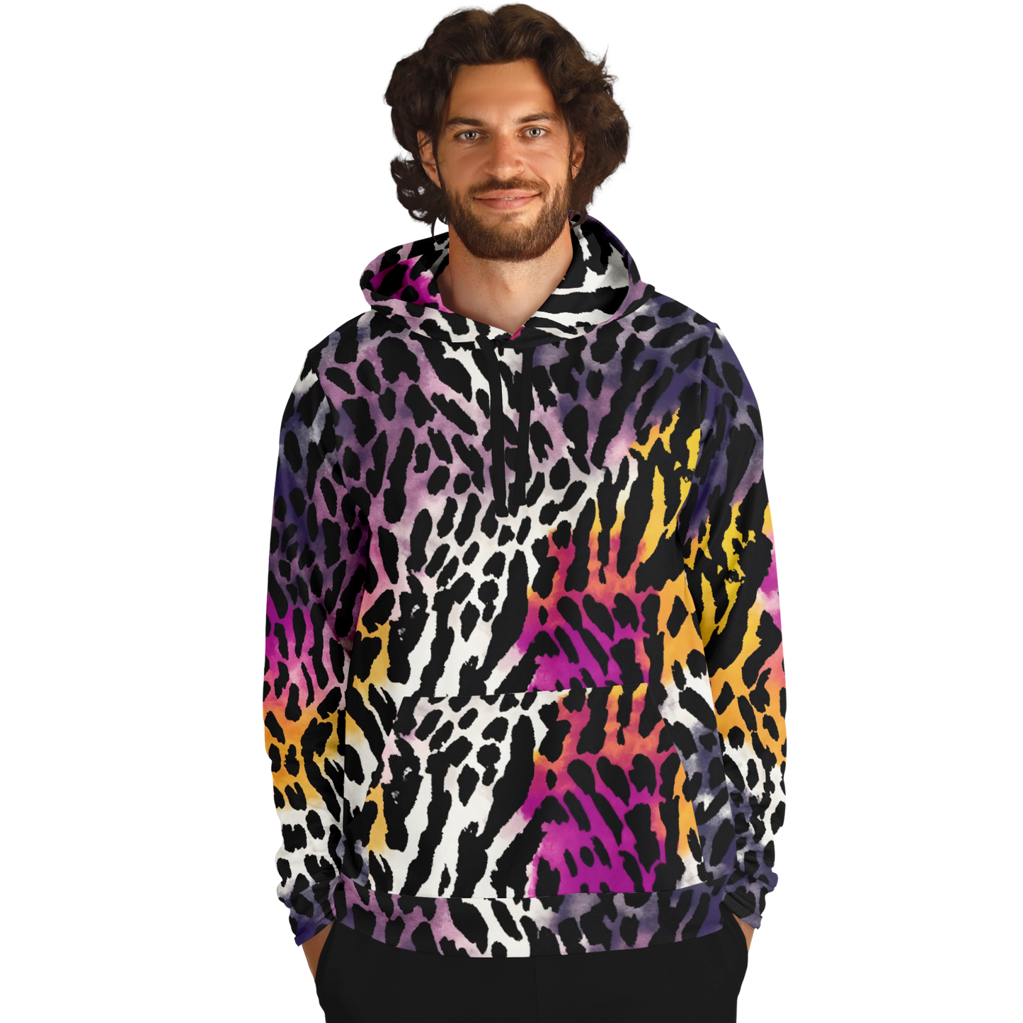 Leopard Hoodie | Bauhaus Magenta & White