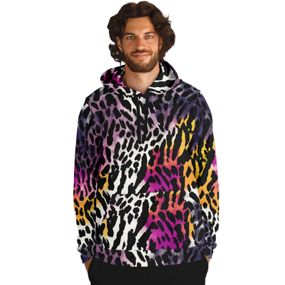 Leopard Hoodie | Bauhaus Magenta & White