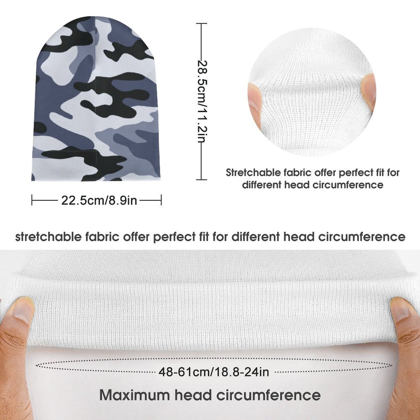 Camo Beanie | Light Blue Camouflage