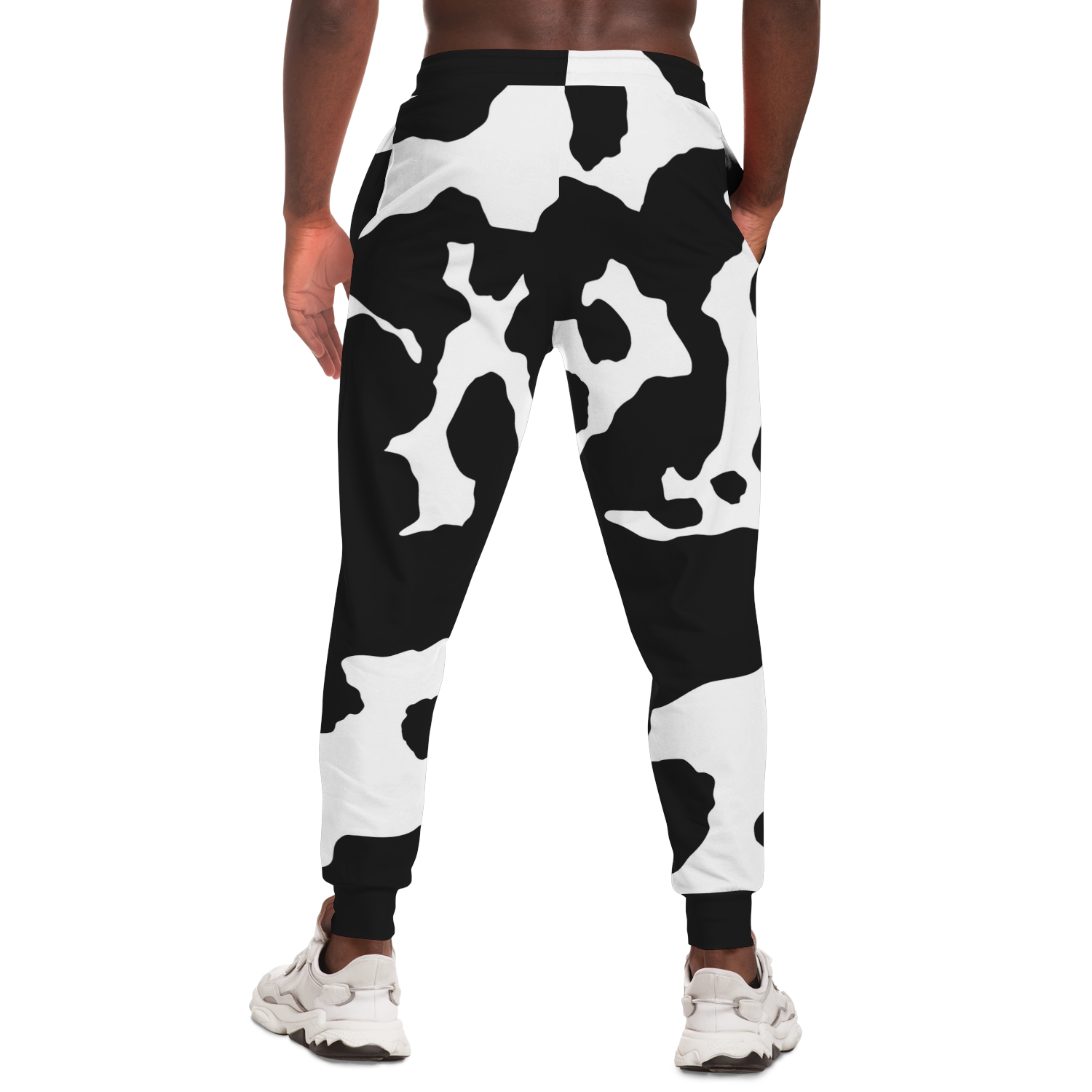 Camo Sweatpants | Unisex | Black & White Cow Camouflage