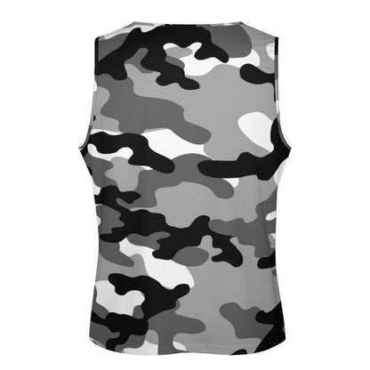 Camo Tank Top | Black, White & Gray Camouflage