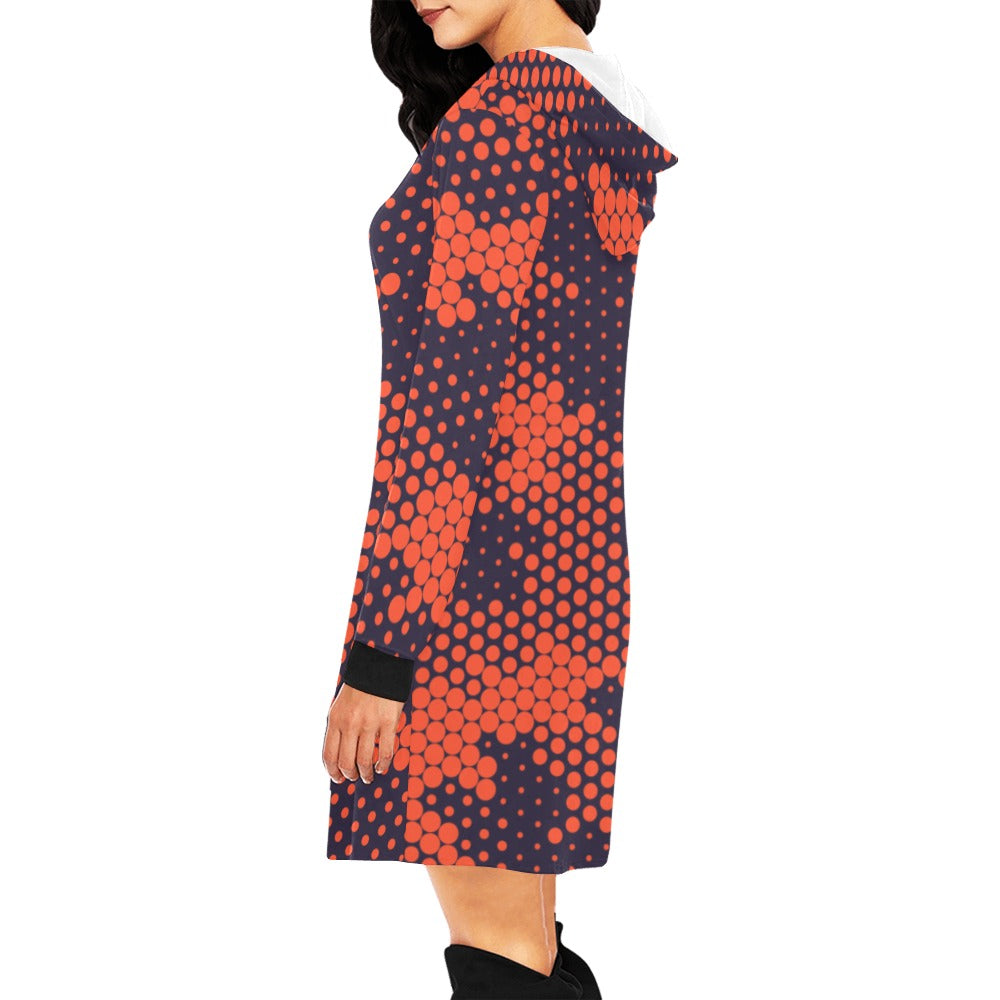 Camo Hoodie Dress | Orange and Blue Digital Camouflage