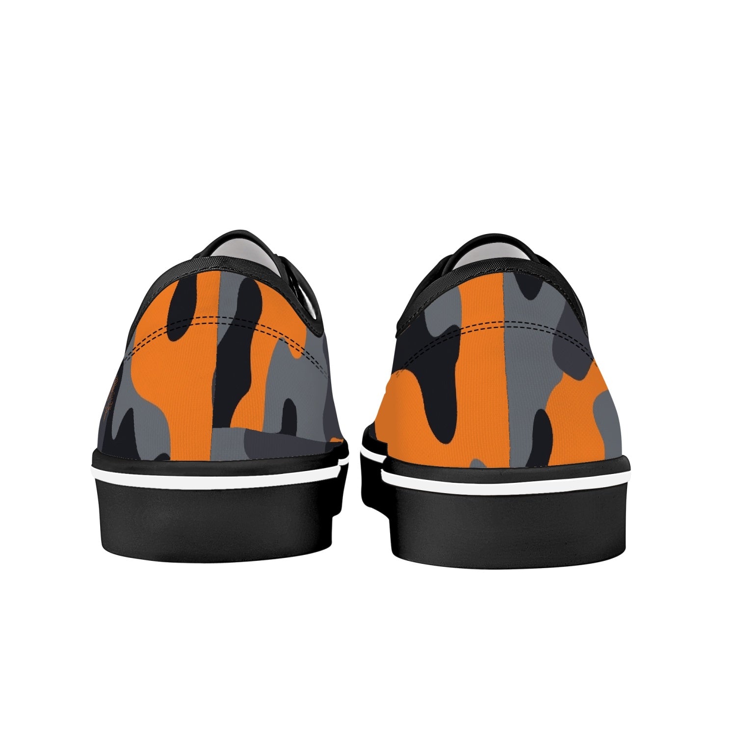 Camo Skate Shoes | Orange, Black, and Gray Camouflage