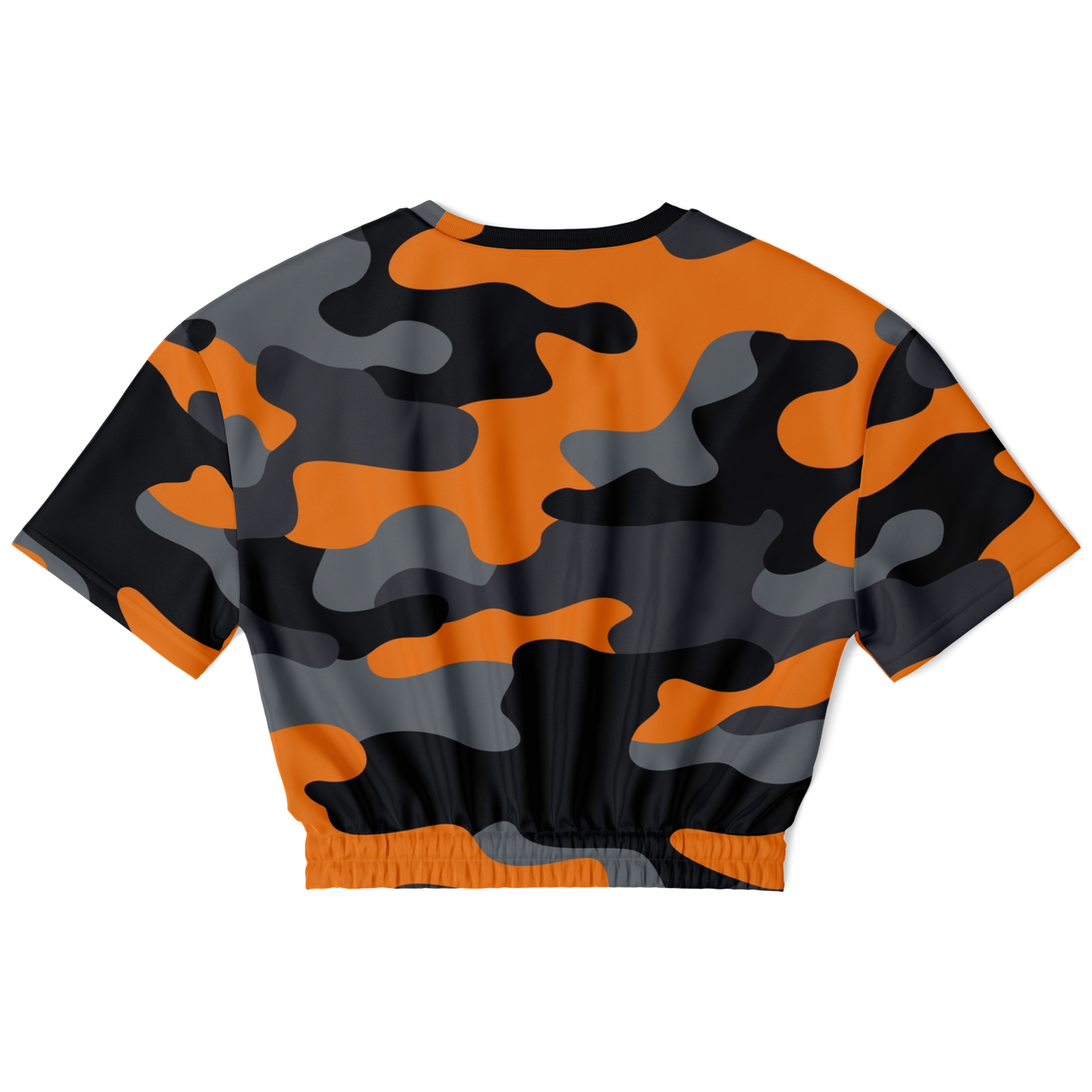 Camo Crop Top Sweatshirt | Orange, Gray & Black Camouflage