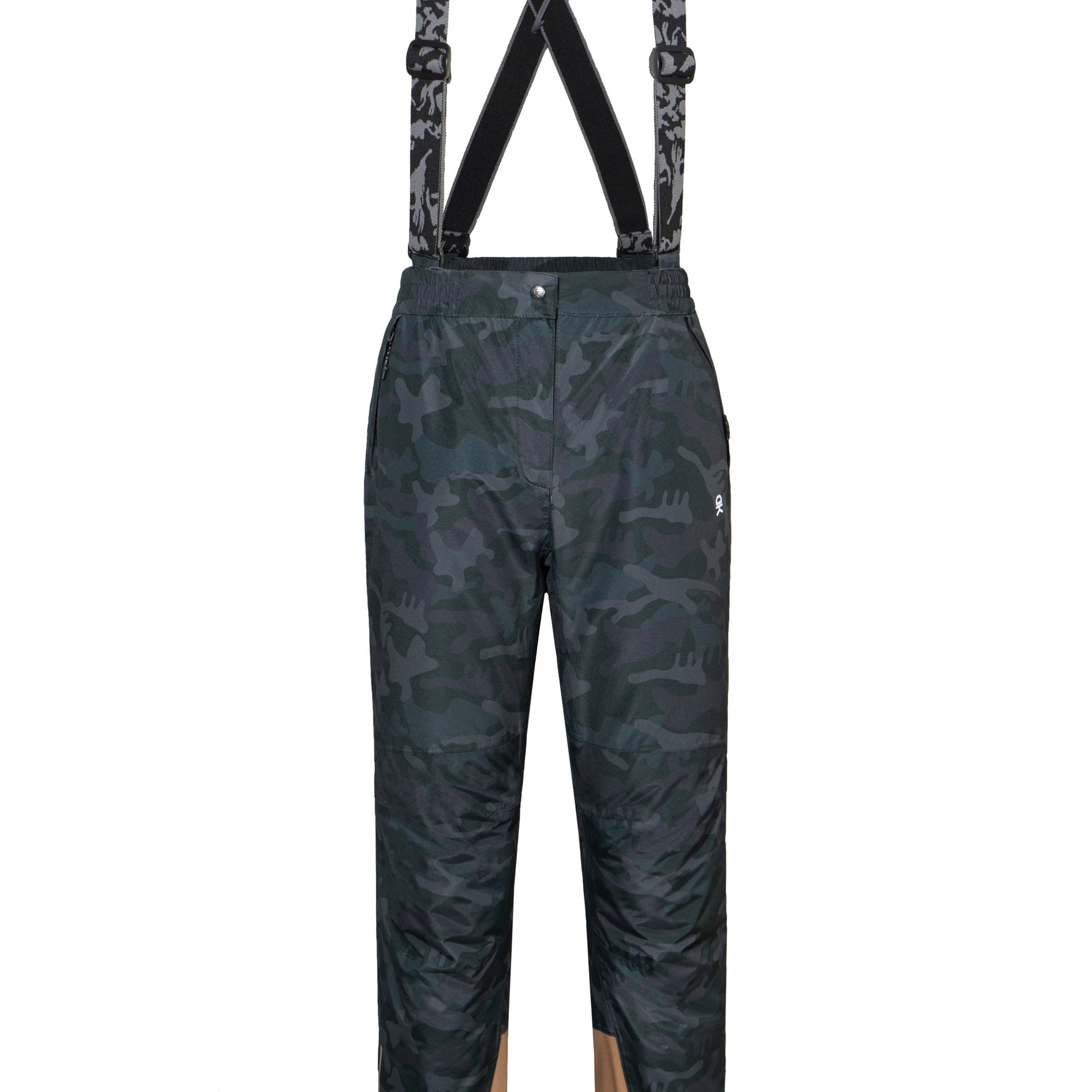 Women's Winter Camo Bib Overalls: Padded, Non-Stretch, Outdoor Pants