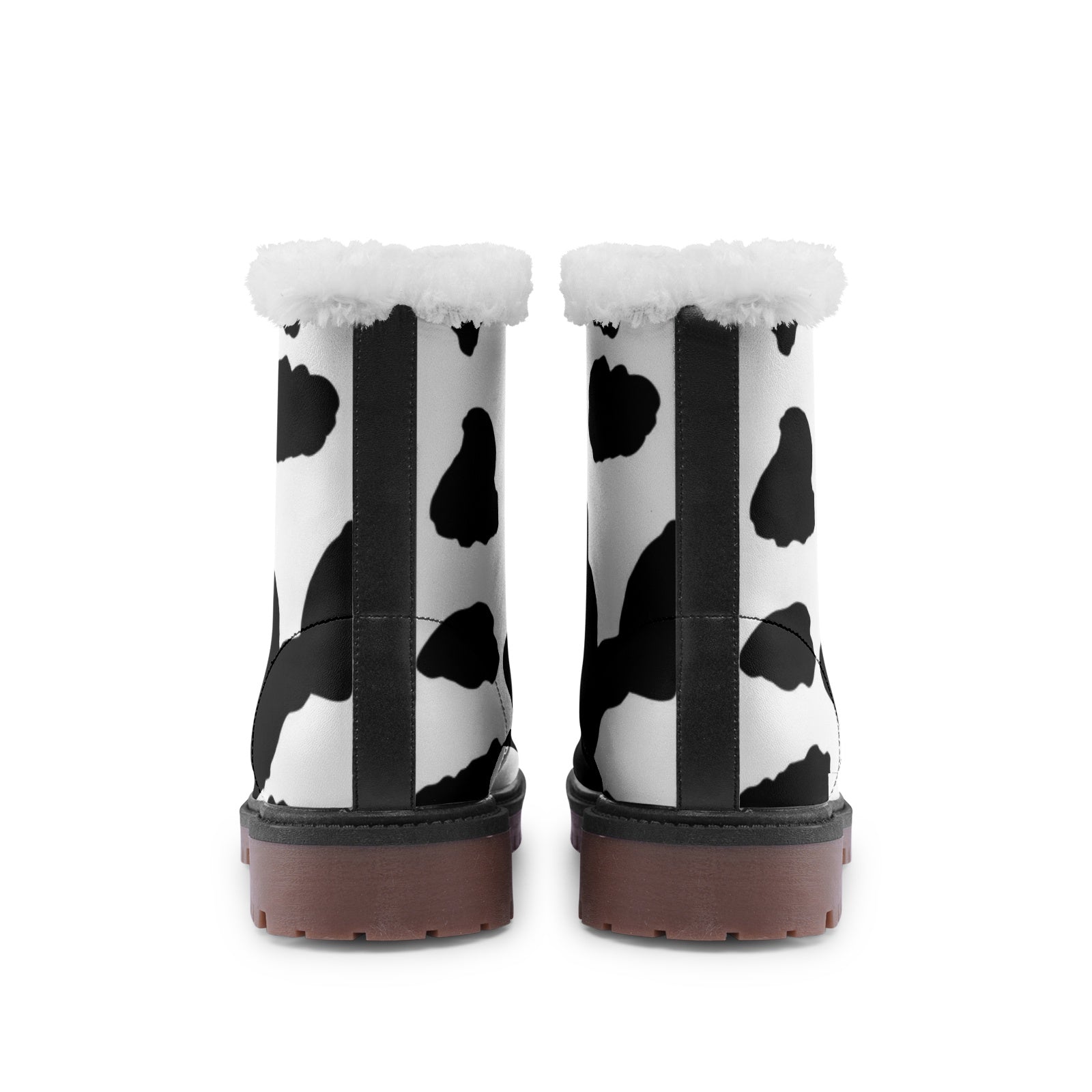 Snow Camo Boots | Black & White Cow Print