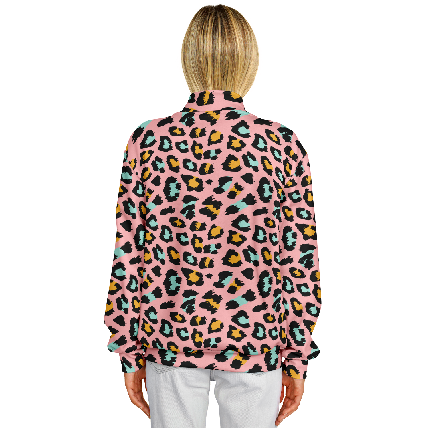 Pink Panther Baseball Jacket | Leopard Print in Black & Yellow