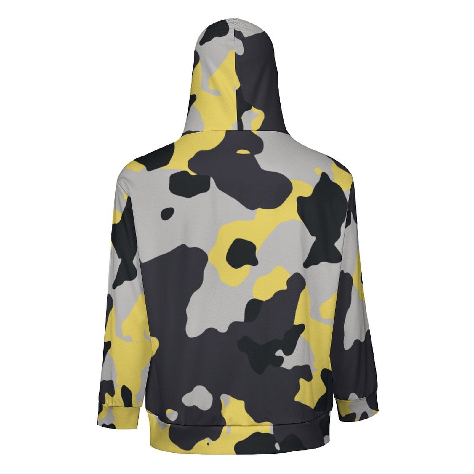 Zip Camo Hoodie | Yellow, Black & Silver Camouflage