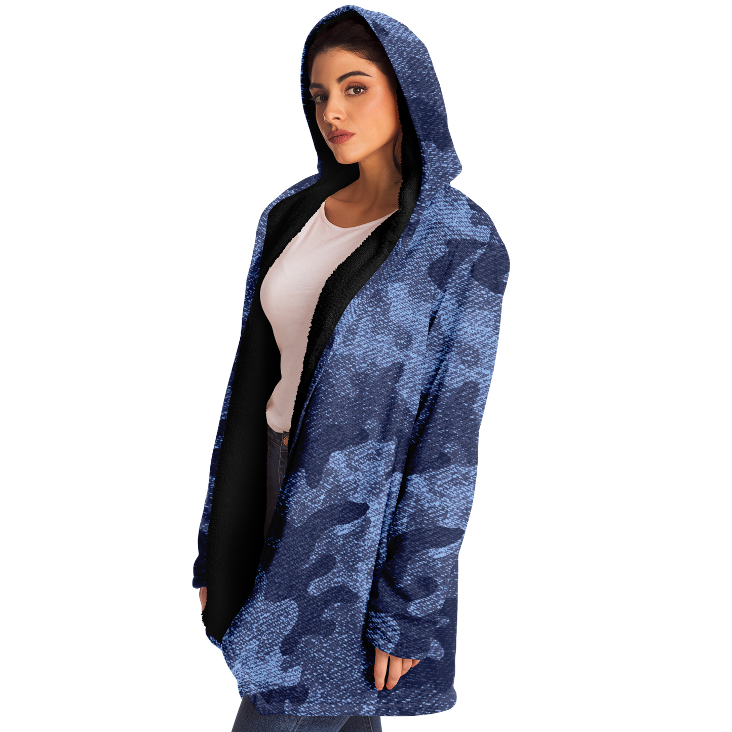 Camo Cloak | Denim Blue Camouflage | Microfleece