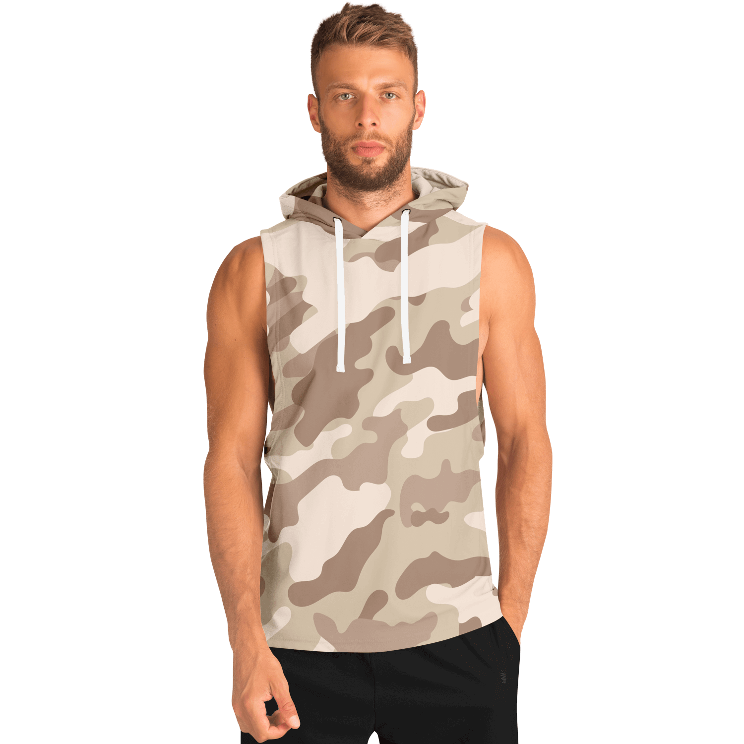 Sleeveless Hoodie | Brown Desert Camouflage