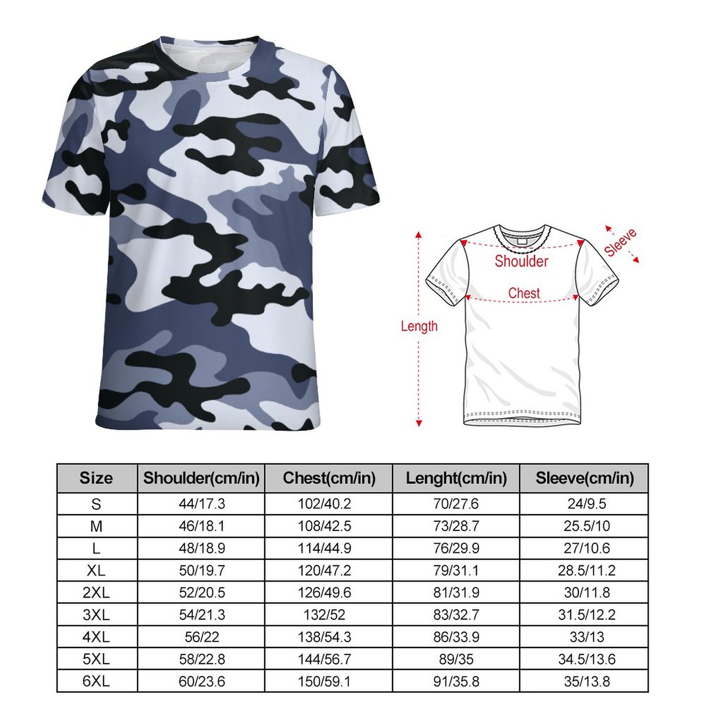 Camo Shirt | Light Blue Camouflage T