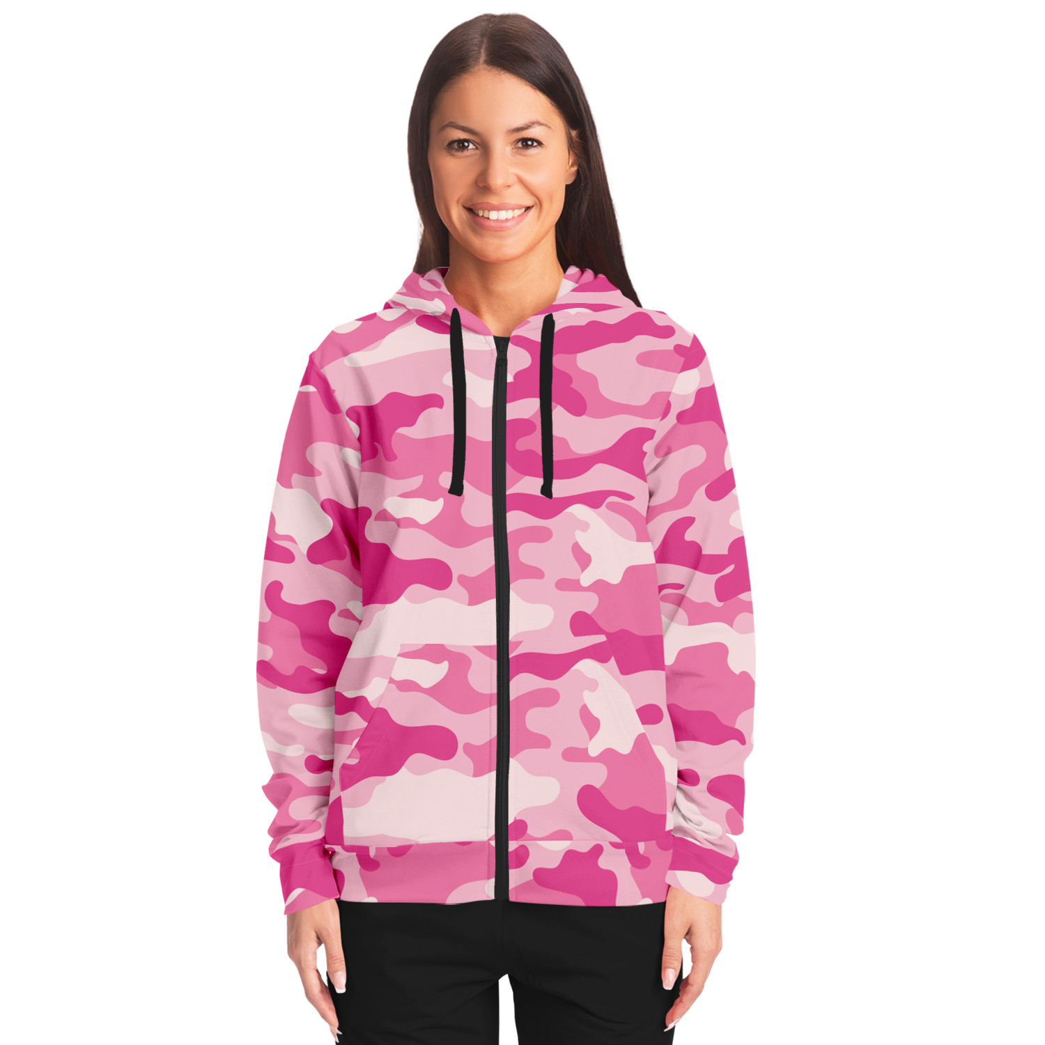 Zip-Up Hoodie | Lavender Pink Camouflage