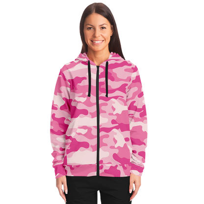 Zip-Up Hoodie | Lavender Pink Camouflage