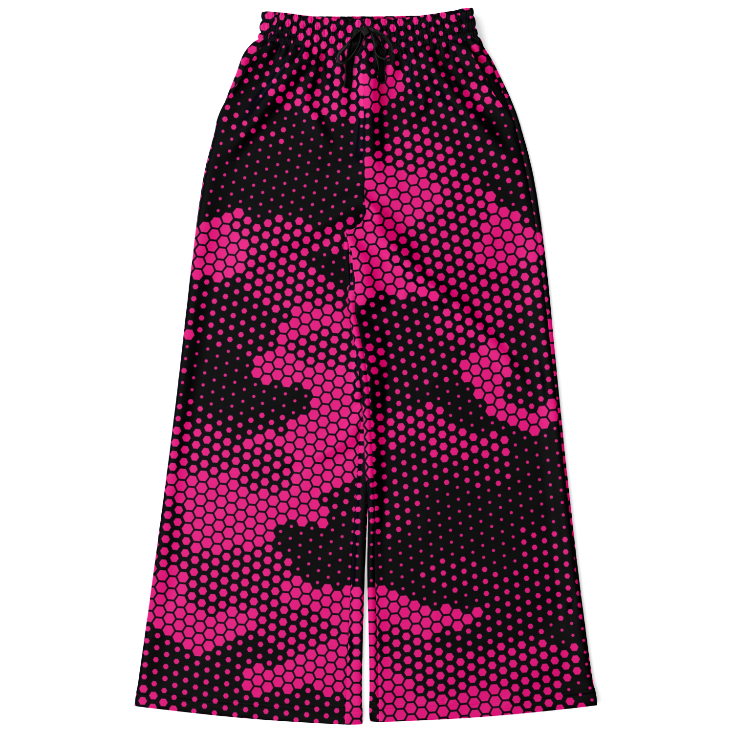 Camo Wide Leg Pants | Pink Digital Dotted Hexagonal