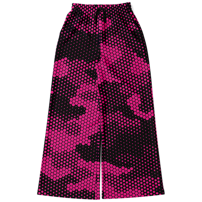 Camo Wide Leg Pants | Pink Digital Dotted Hexagonal