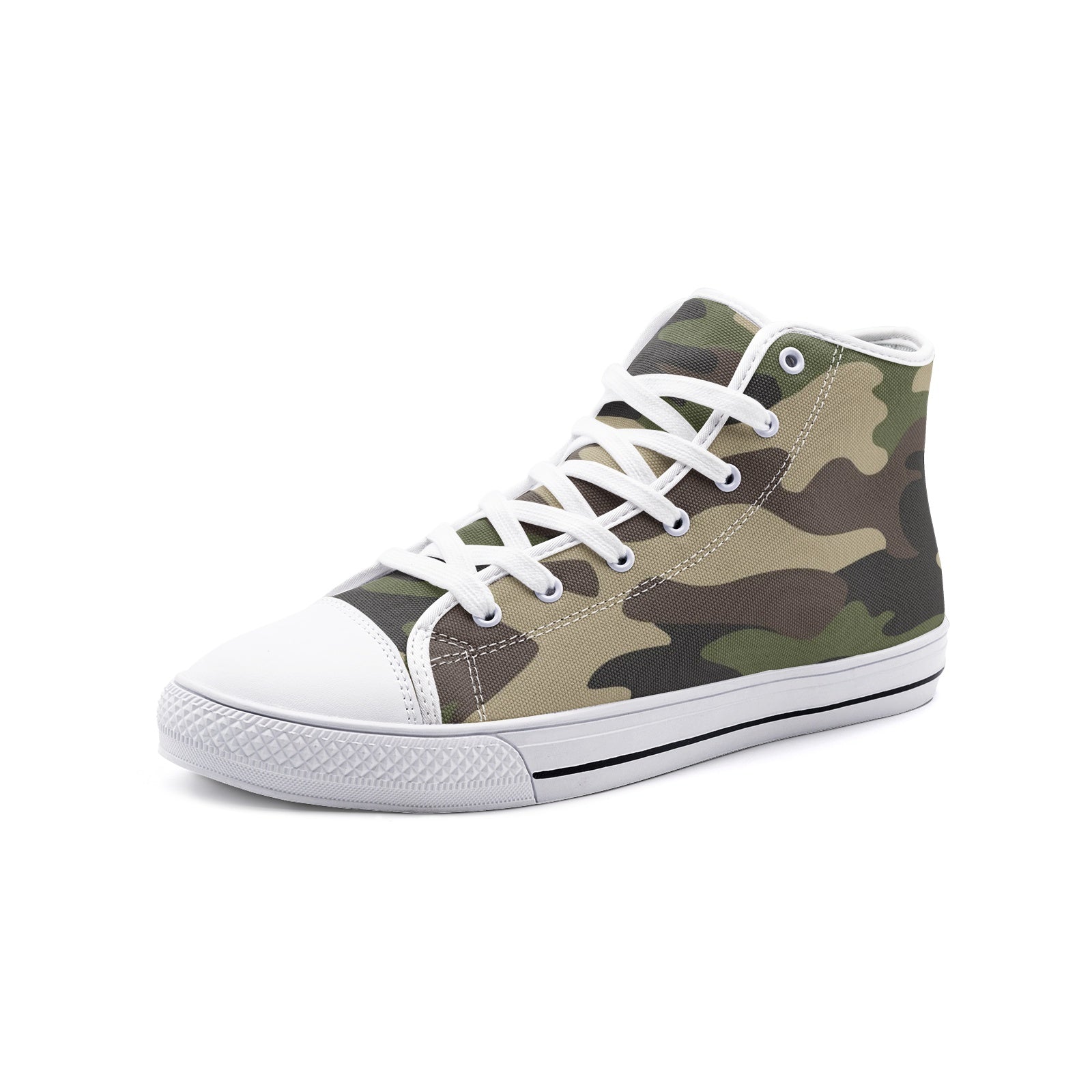 Camo Shoes | HIgh Top Canvas | Classic Green Camouflage