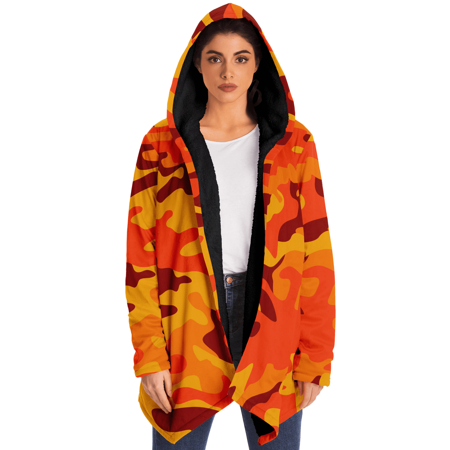 Camo Cloak | Orange & Red Camouflage | Microfleece