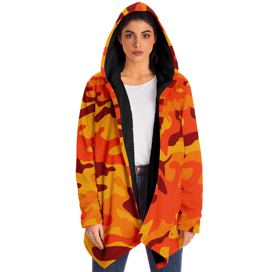 Camo Cloak | Orange & Red Camouflage | Microfleece