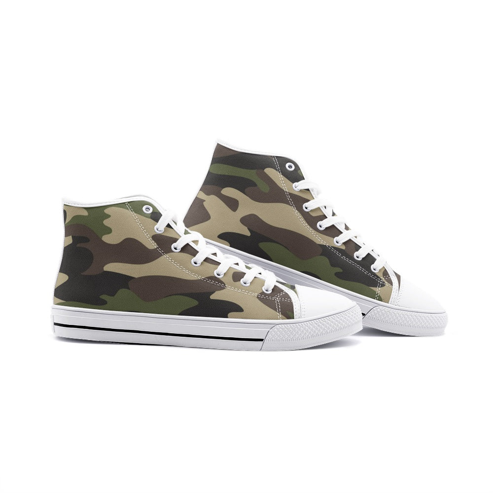 Camo Shoes | HIgh Top Canvas | Classic Green Camouflage