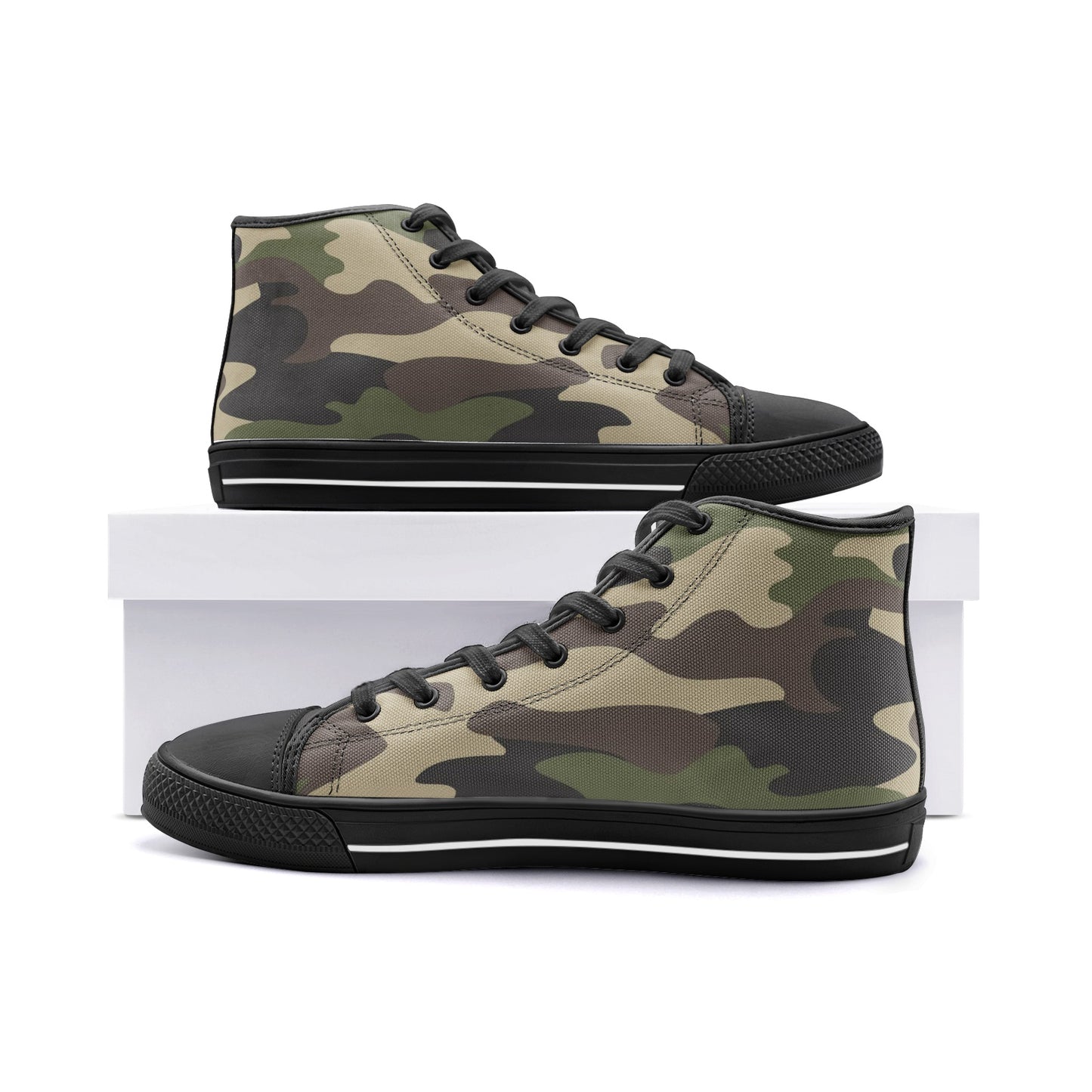 Camo Shoes | HIgh Top Canvas | Classic Green Camouflage