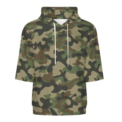 Short Sleeve Hoodie | Military Brown Camouflage