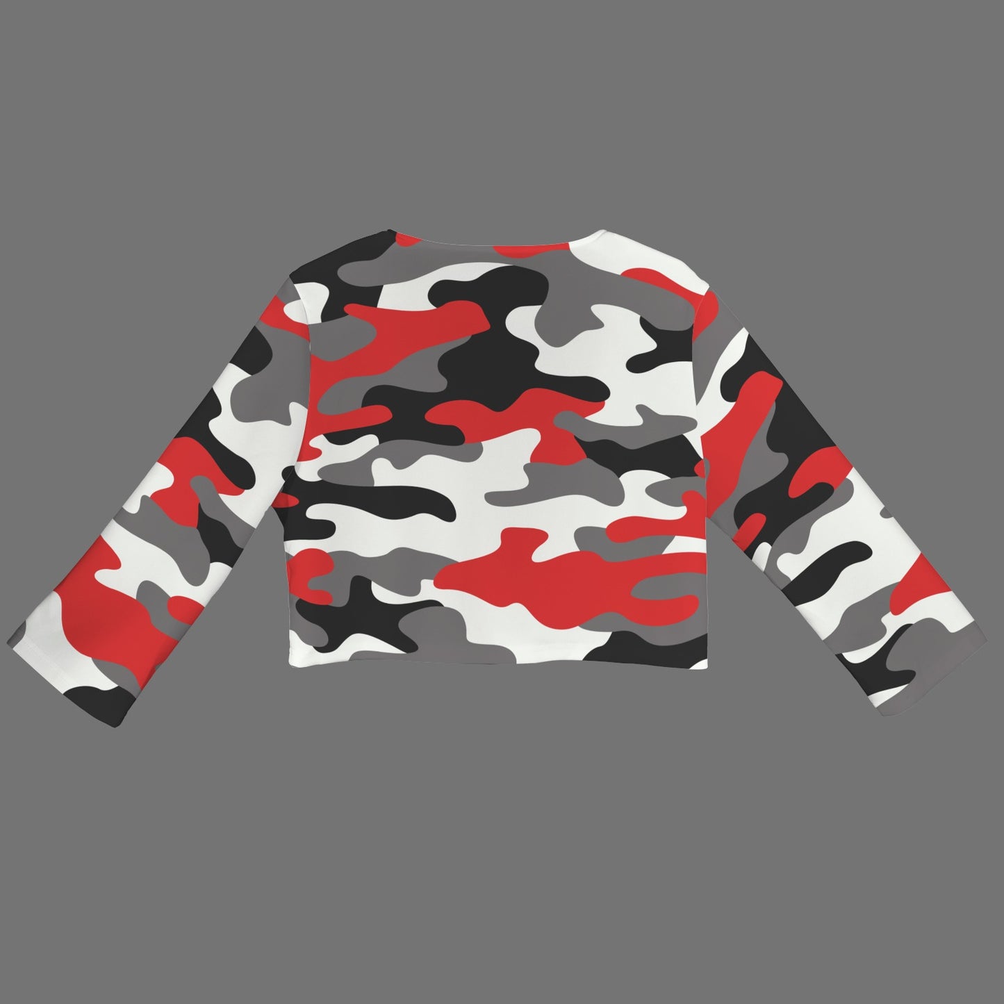 Camo Blazer | Cropped Open Front | Red, Black and White Camouflage