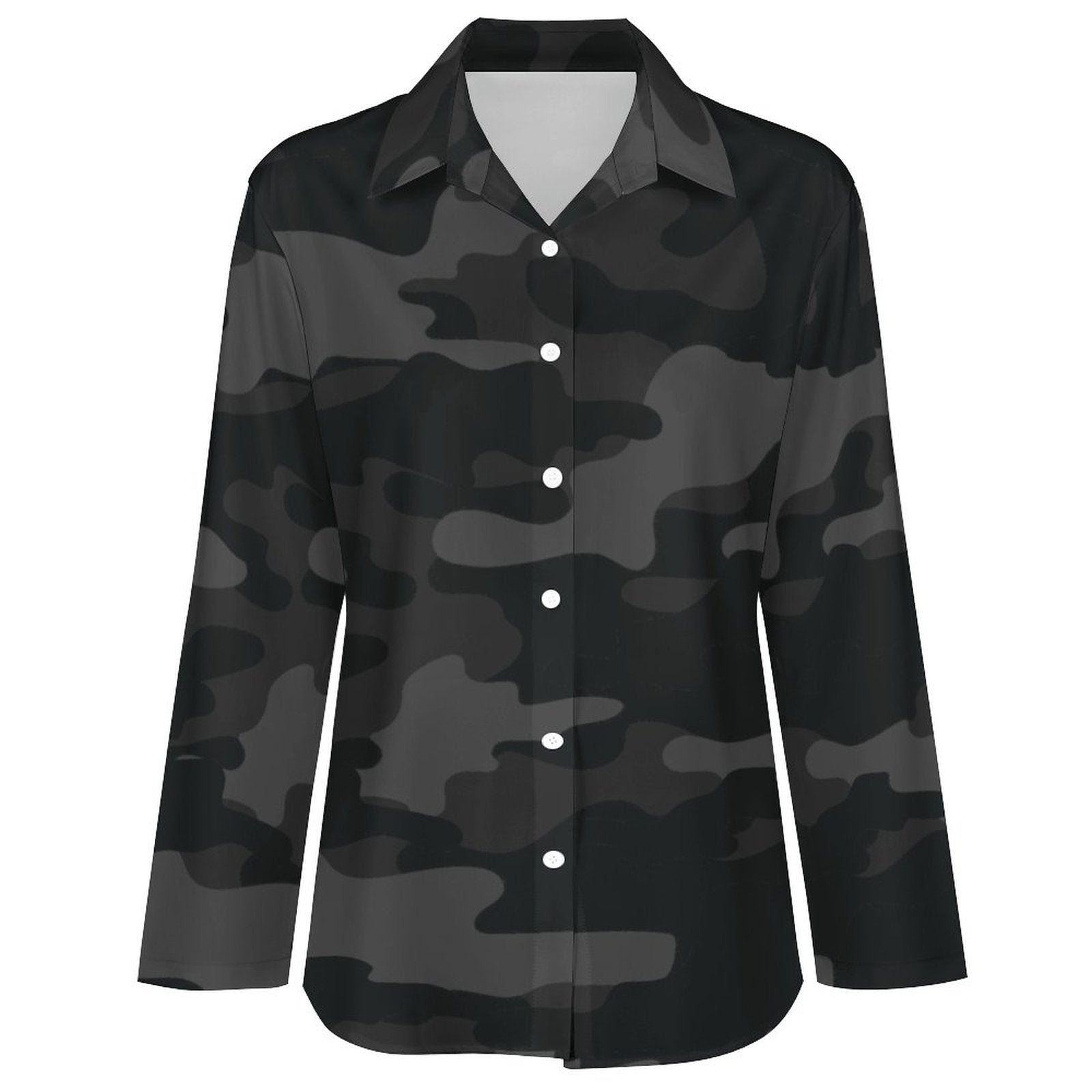 Women's Button-Up Camo Shirt | Black Camouflage