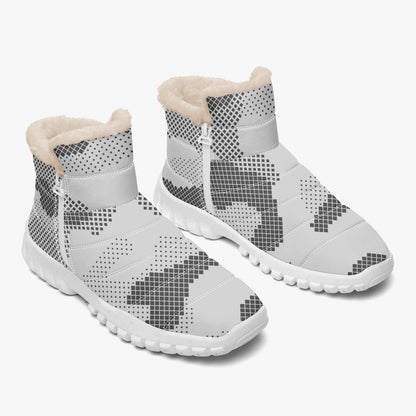 Camo Boots | Cotton-pad Fur Zipper Up | Digital Gray