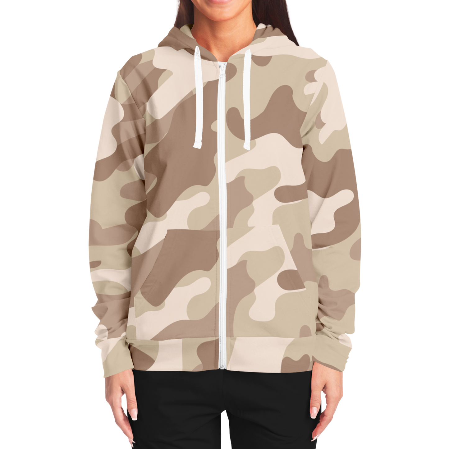 Zip-Up Hoodie | Desert Brown Camouflage