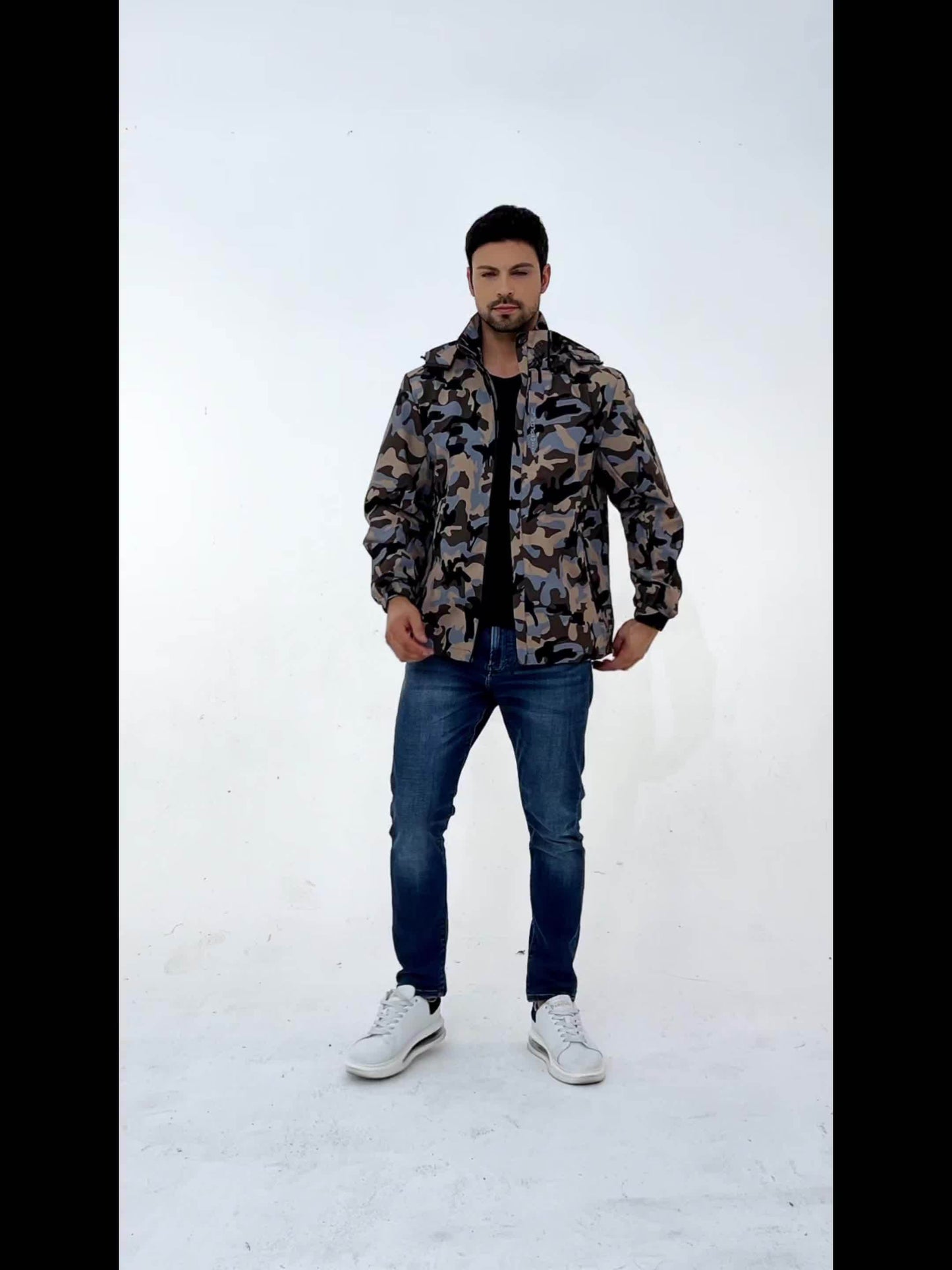 Men's Camo Windbreaker Jacket | Waterproof, Warm & Stylish