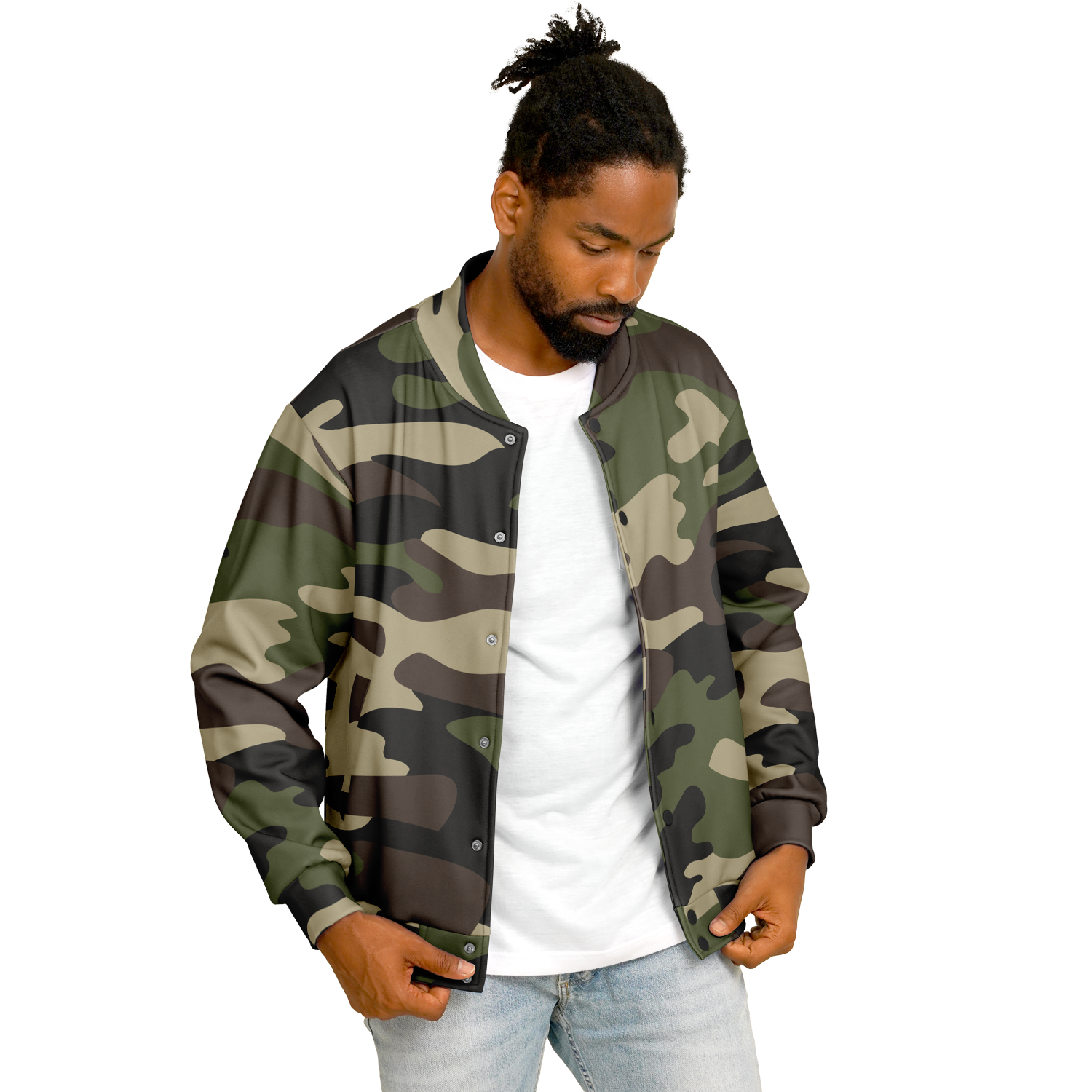 Baseball Jacket | Classic Green Camouflage | Unisex