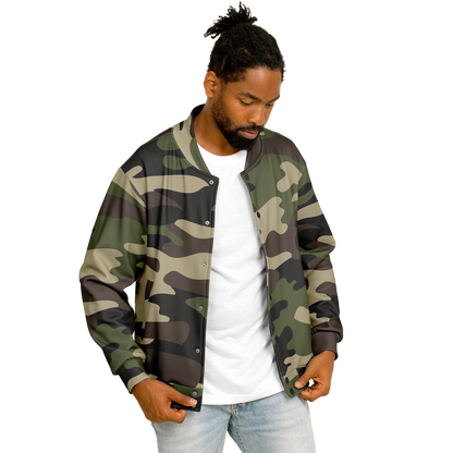 Baseball Jacket | Classic Green Camouflage | Unisex