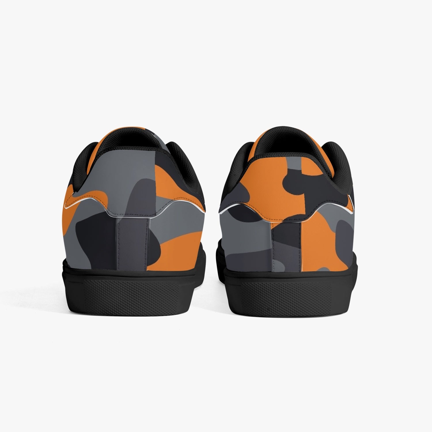 Camo Sneakers | Classic Low-Top | Orange, Black, & Gray