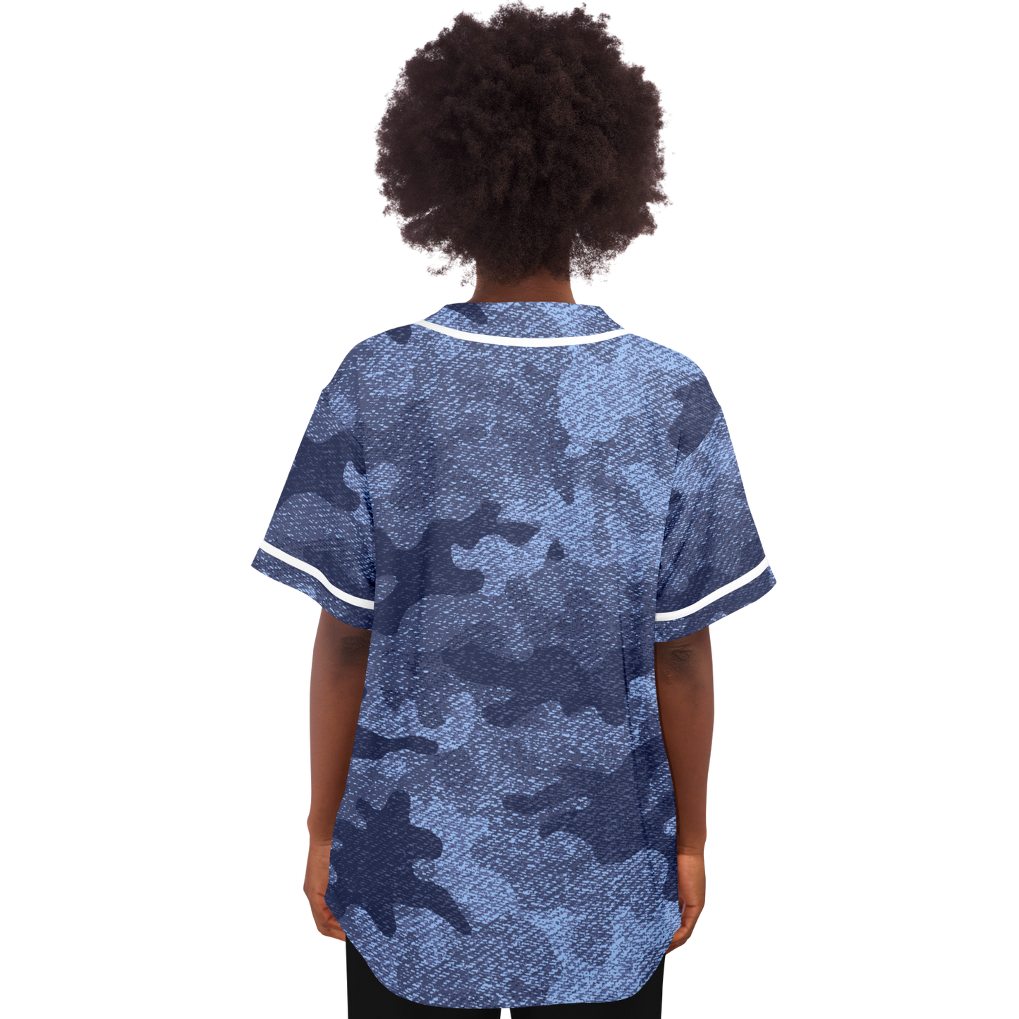 Camo Baseball Jersey | Denim Blue Camouflage