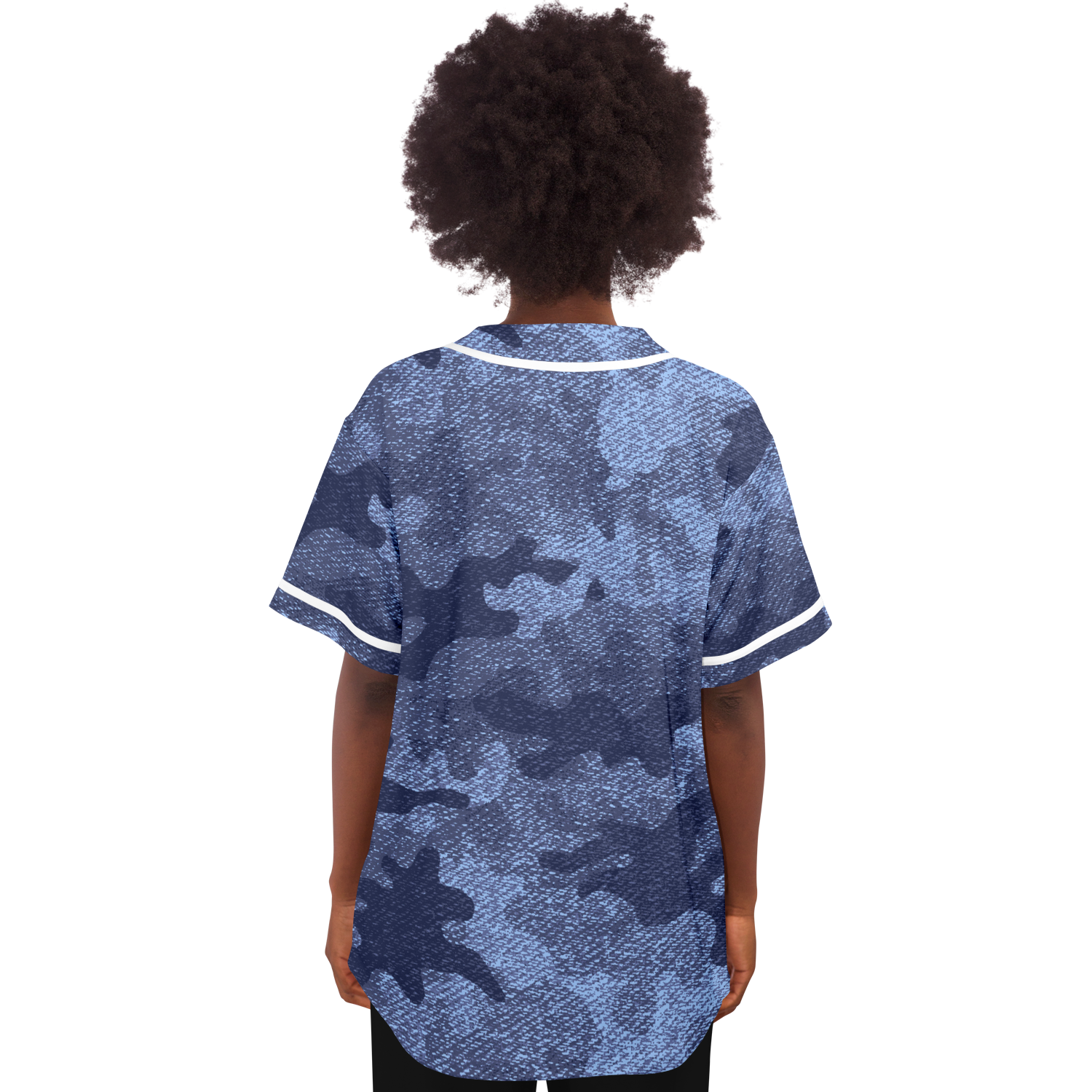 Camo Baseball Jersey | Denim Blue Camouflage