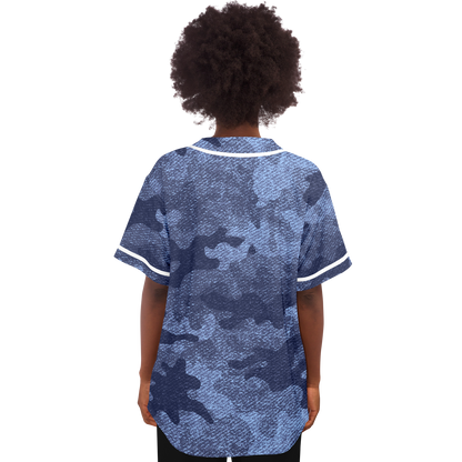 Camo Baseball Jersey | Denim Blue Camouflage