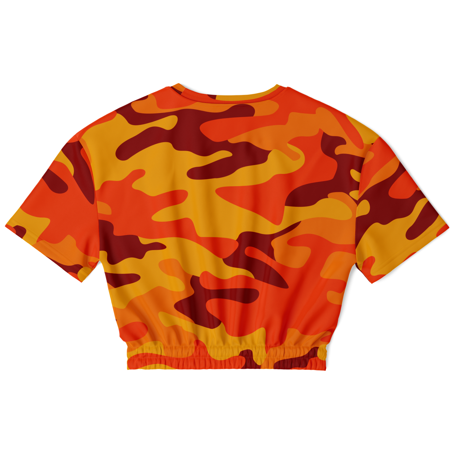 Camo Crop Top Sweatshirt | Orange & Red Camouflage