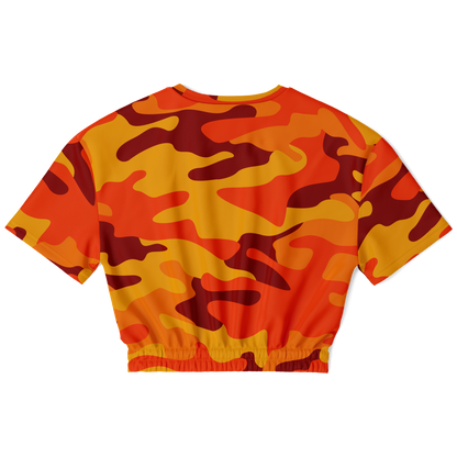 Camo Crop Top Sweatshirt | Orange & Red Camouflage