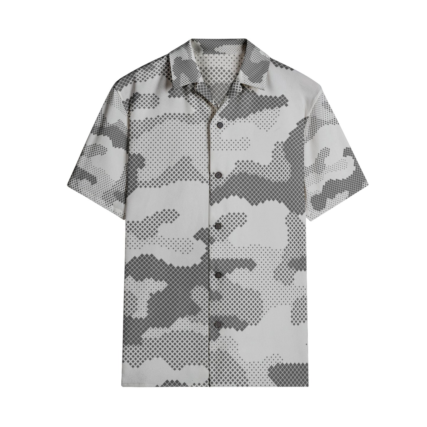 Cotton Camo Shirt For Men | Gray Digital Short-Sleeve