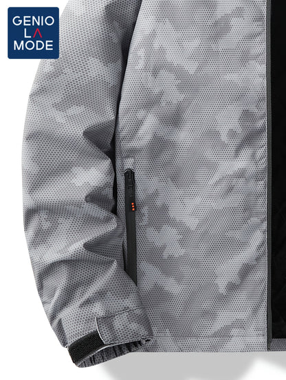 Men's Grey Camo Jacket | Windproof, Waterproof, Fleece Lining