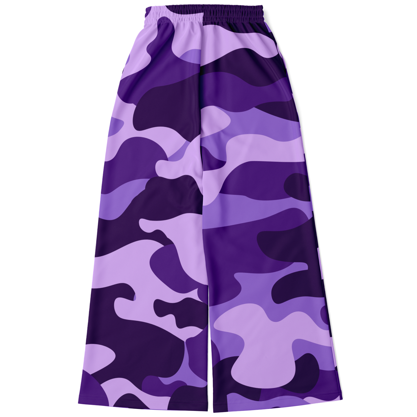 Camo Wide Leg Pants | Purple, Blue & Mauve Camouflage