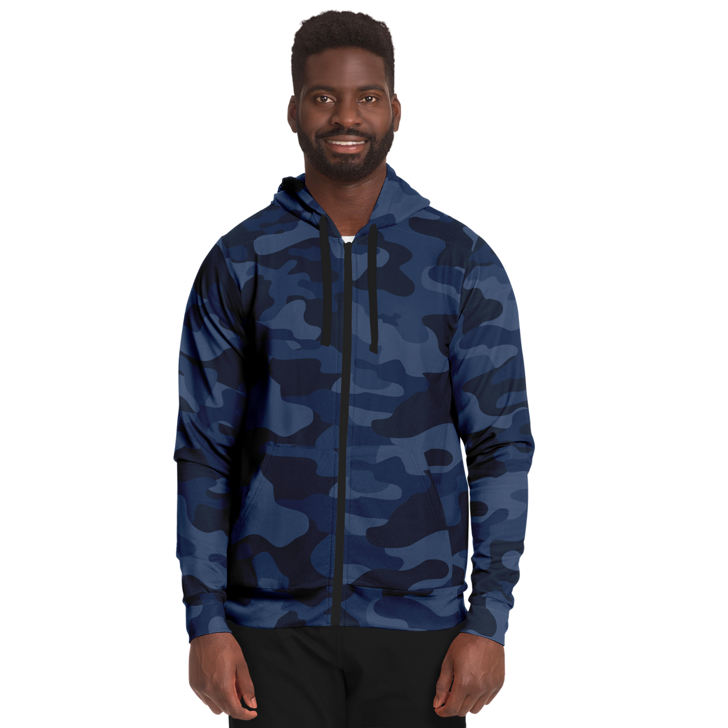 Zip-Up Hoodie | Deep Blue Camouflage