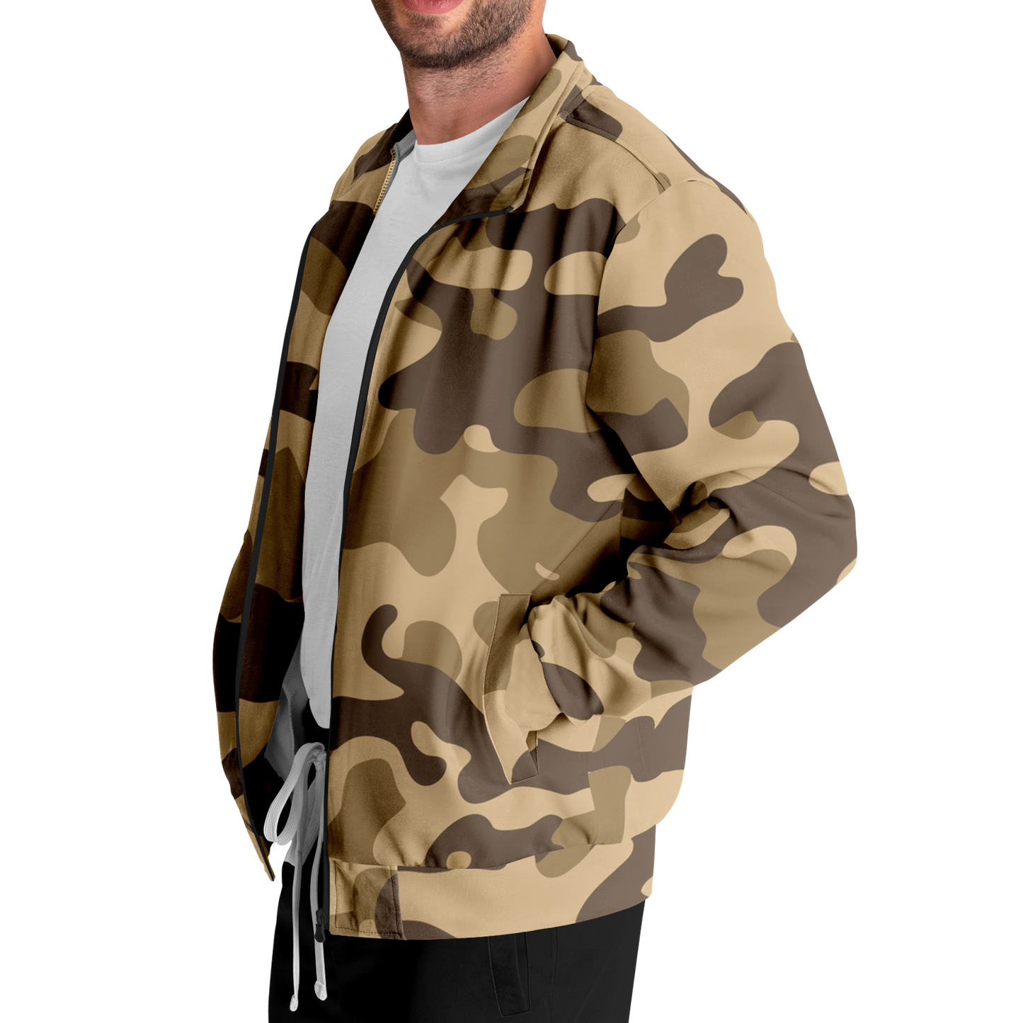 Camo Track Jacket | Khaki Camouflage