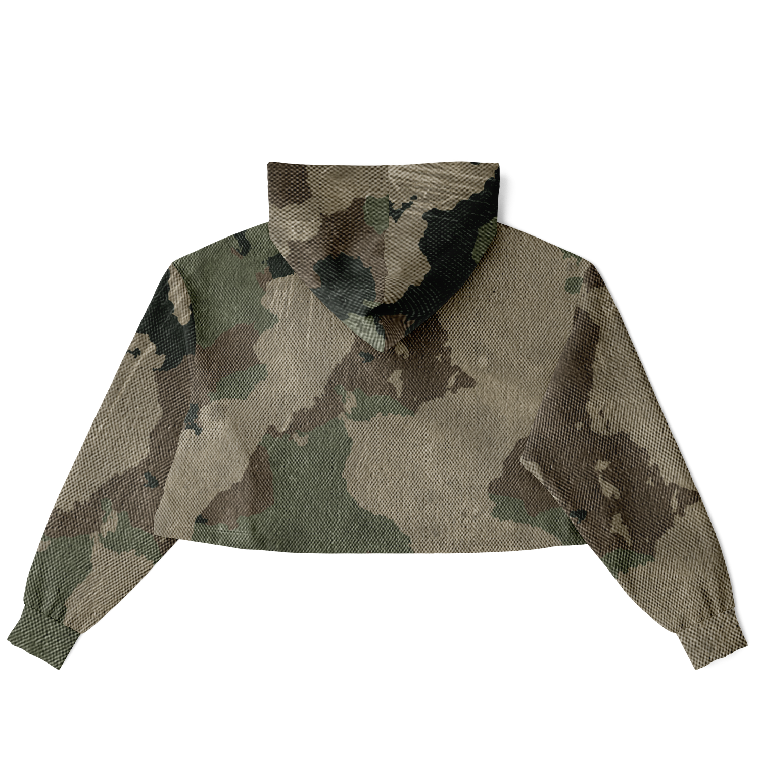 Cropped Hoodie For Women | Dirty Old Brown Camouflage