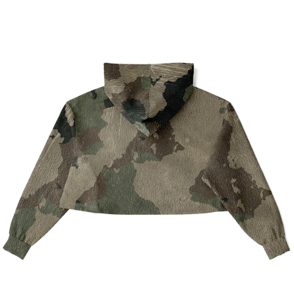 Cropped Hoodie For Women | Dirty Old Brown Camouflage