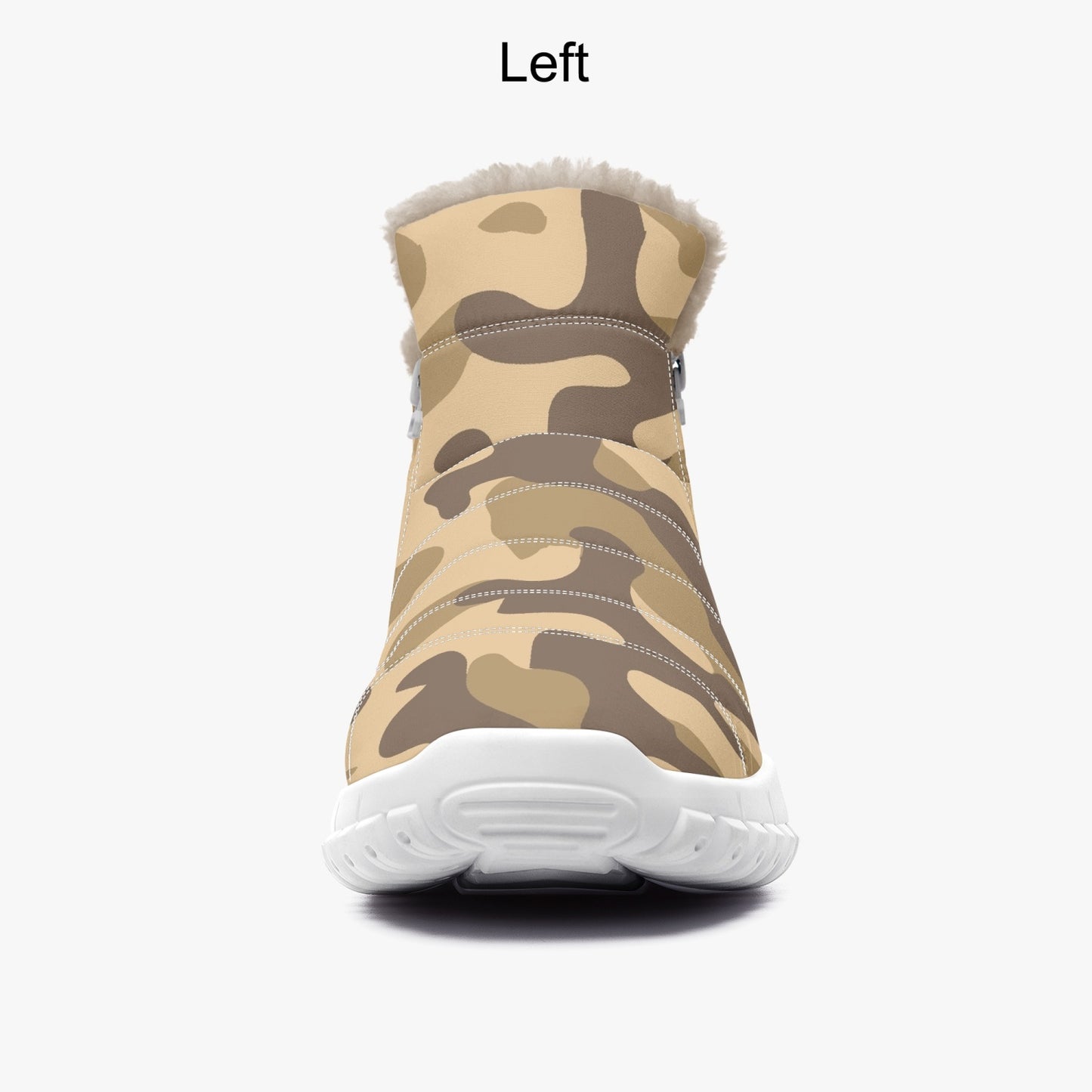 Camo Boots | Cotton-pad Fur Zipper Up | Khaki