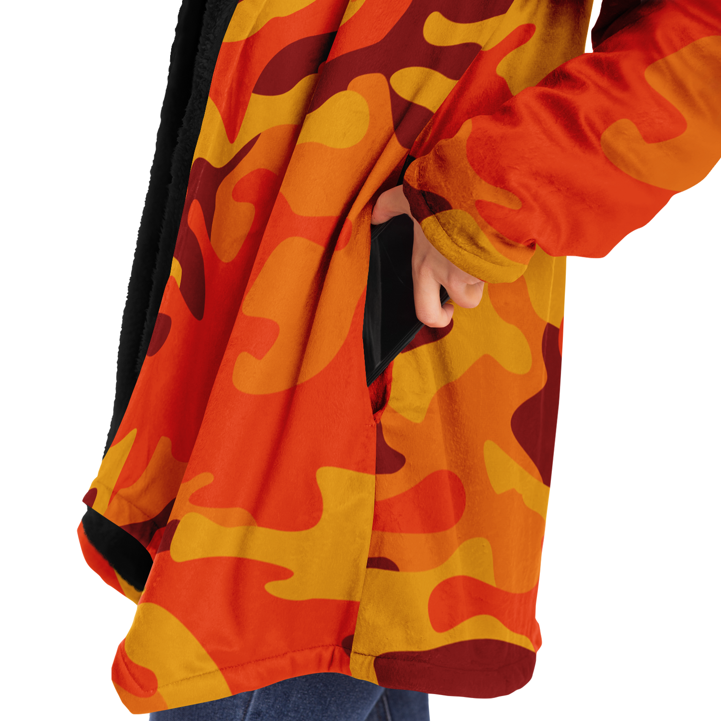 Camo Cloak | Orange & Red Camouflage | Microfleece