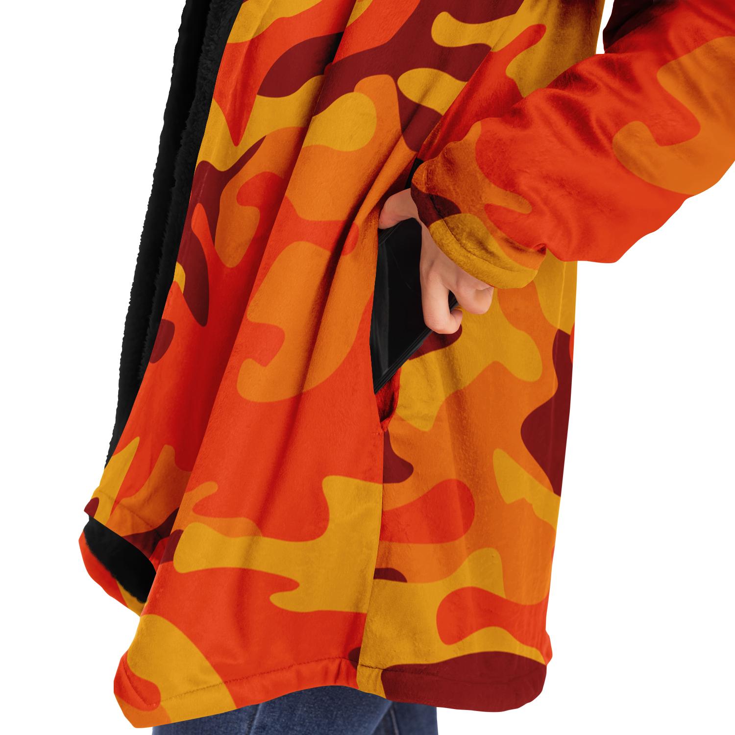 Camo Cloak | Orange & Red Camouflage | Microfleece