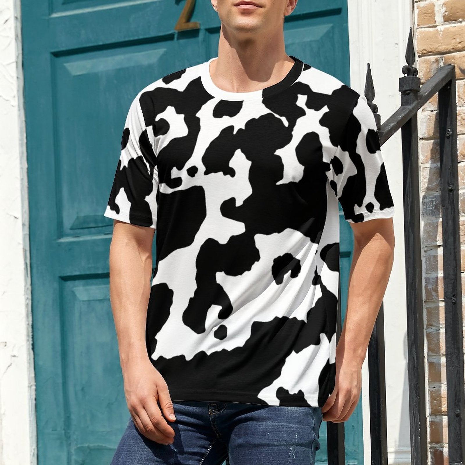 Camo Shirt | Black & White Cow Camouflage T